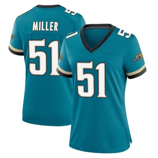 Game Ventrell Miller Women's Jacksonville Jaguars Prowler Throwback Jersey - Teal