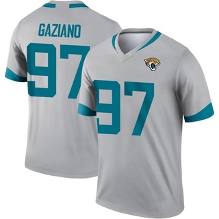 Legend Joe Gaziano Men's Jacksonville Jaguars Silver Inverted Jersey