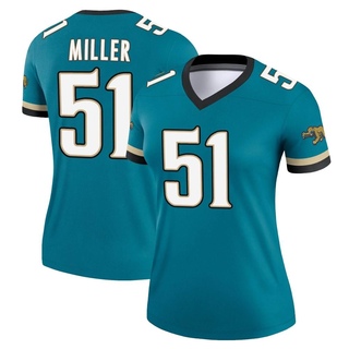 Legend Ventrell Miller Women's Jacksonville Jaguars Prowler Throwback Jersey - Teal