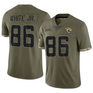 Limited David White Jr. Youth Jacksonville Jaguars 2022 Salute To Service Jersey - Olive