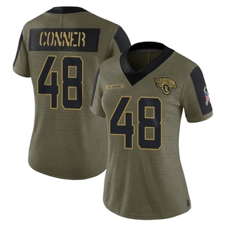 Limited Ethan Conner Women's Jacksonville Jaguars 2021 Salute To Service Jersey - Olive