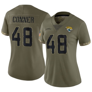 Limited Ethan Conner Women's Jacksonville Jaguars 2022 Salute To Service Jersey - Olive