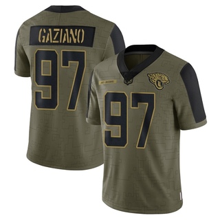 Limited Joe Gaziano Men's Jacksonville Jaguars 2021 Salute To Service Jersey - Olive