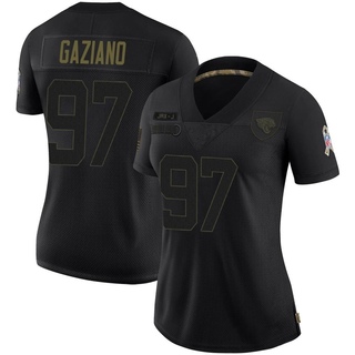 Limited Joe Gaziano Women's Jacksonville Jaguars 2020 Salute To Service Jersey - Black