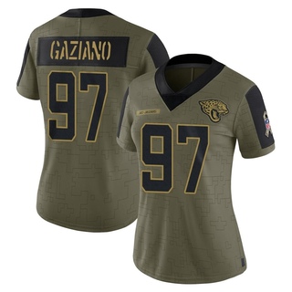 Limited Joe Gaziano Women's Jacksonville Jaguars 2021 Salute To Service Jersey - Olive