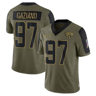 Limited Joe Gaziano Youth Jacksonville Jaguars 2021 Salute To Service Jersey - Olive
