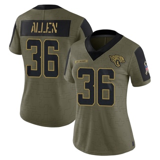 Limited LeQuint Allen Women's Jacksonville Jaguars 2021 Salute To Service Jersey - Olive