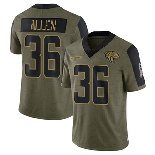 Limited LeQuint Allen Youth Jacksonville Jaguars 2021 Salute To Service Jersey - Olive