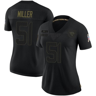 Limited Ventrell Miller Women's Jacksonville Jaguars 2020 Salute To Service Jersey - Black