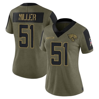 Limited Ventrell Miller Women's Jacksonville Jaguars 2021 Salute To Service Jersey - Olive