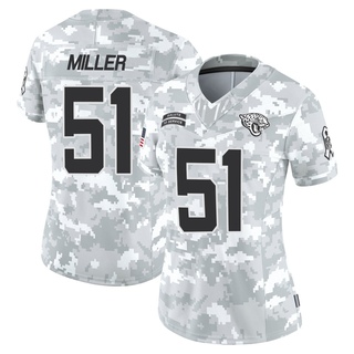 Limited Ventrell Miller Women's Jacksonville Jaguars 2024 Salute to Service Jersey - Arctic Camo